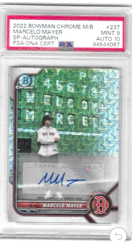 🔥2022 Bowman chrome Marcelo Mayer Auto /25 Image Variation SSP PSA 10 Gem🔥