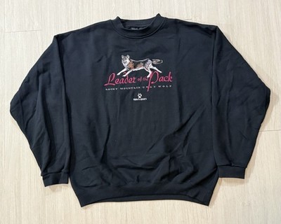 Vintage 90s Headwaters  Leader Of The Pack  Crewneck Sweatshirt XL Gray Wolf USA