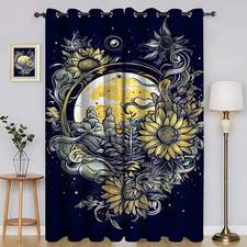 Tende per Interni Girasole Tenda Camera Da Letto 3D Pianeta Tende Oscuranti Term