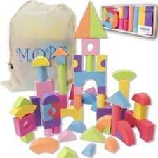 MOBU Foam Building Blocks for Toddlers 1-3, 50 PCS Educational Soft Building ...