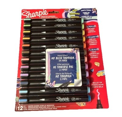 Sharpie Creative Markers  Water-Based Acrylic Markers Earth Tones 12 count NEW