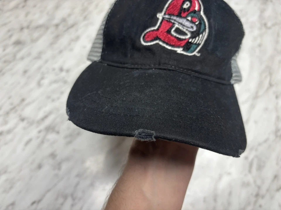 Great Lakes Loons Hat Gray Black Snap Back Baseball Cap Minor League Distressed - Image 3 of 4