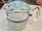 Vintage Pyrex Flameware Glass Percolator 9 Cup Coffee Pot And Lid ONLY #7759B