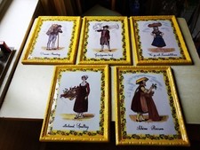 5 Wandbilder Keramik, norddeutsche Motive, von der Trenck -  aus Kellinghusen