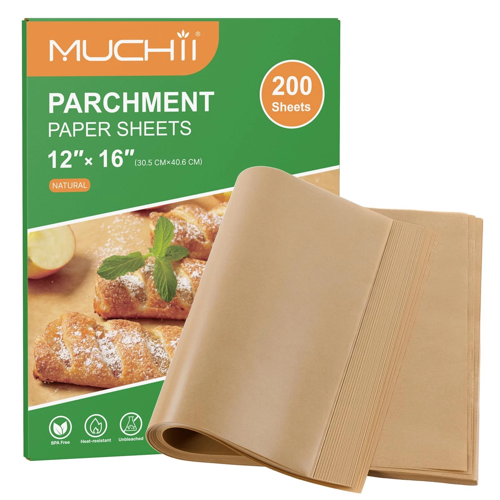 200 Pcs 12x16 Inch NonStick Baking Parchment for Oven Grilling Steaming