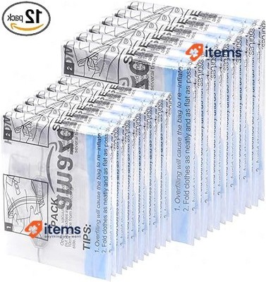 Amazon Basics Roll-Up Travel Storage Bags, Zipper, 12 Count Transparent
