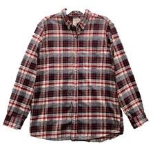 Red Head Flannel Shirt Men Large Red Plaid Workwear Gorpcore Cabin Academia Hunt