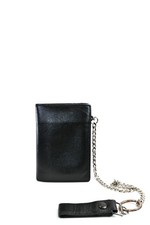 SAINT LAURENT Grain De Poudre North South Chain Wallet Black Made In Italy RARE