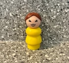 Vintage Fisher Price Little People Toy Figure MOM/WOMAN Yellow Body Brown Hair