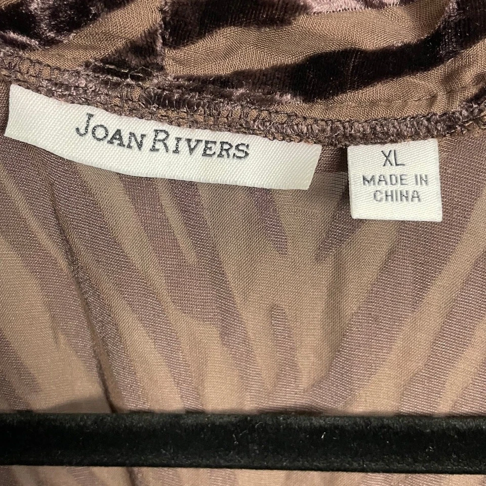 Cárdigan ligero Joan Rovers marrón chocolate estampado de cebra Burnout terciopelo XL Foto 4 de 4