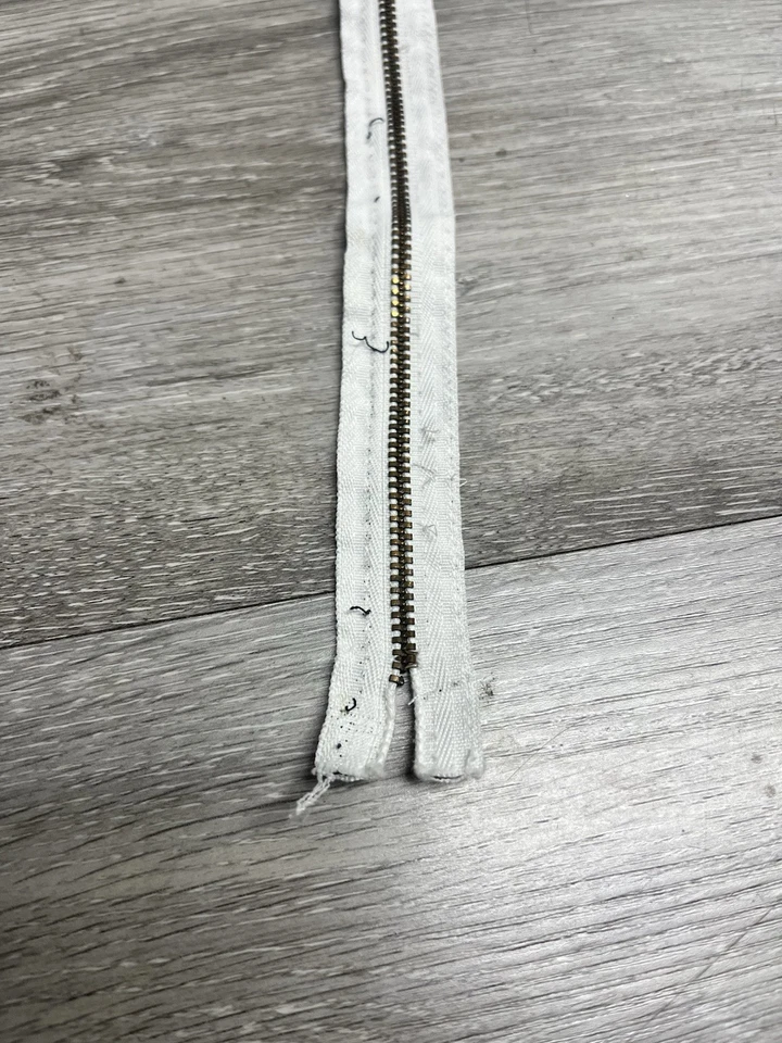 Vintage Scovill 10" Brass Front Zipper With White Tape - Image 4 of 4