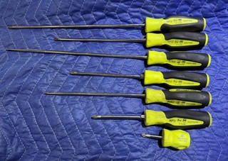 Snap on Tools USA 7pc HIVIZ Soft Grip Phillips & Flat Head Screwdriver