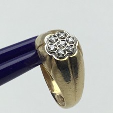 Vintage 14K Yellow Gold Men's Natural Diamond Cluster Ring .10ctw approx