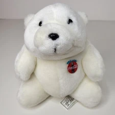 Coca Cola Polar Bear Plush 7" White 1993 Coke Badge On Chest