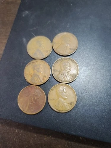 1929-S 1C BN Lincoln Cent Lot 6 Coins Mixed Grades Vf