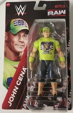 2025 MATTEL WWE RAW ON NETFLIX JOHN CENA LIME GREEN w/CAP BASIC FIGURE MOC MIP