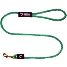 Mad Dog Products Standard Clip Dog Leash 1/2  x 8  Green Signature Rope