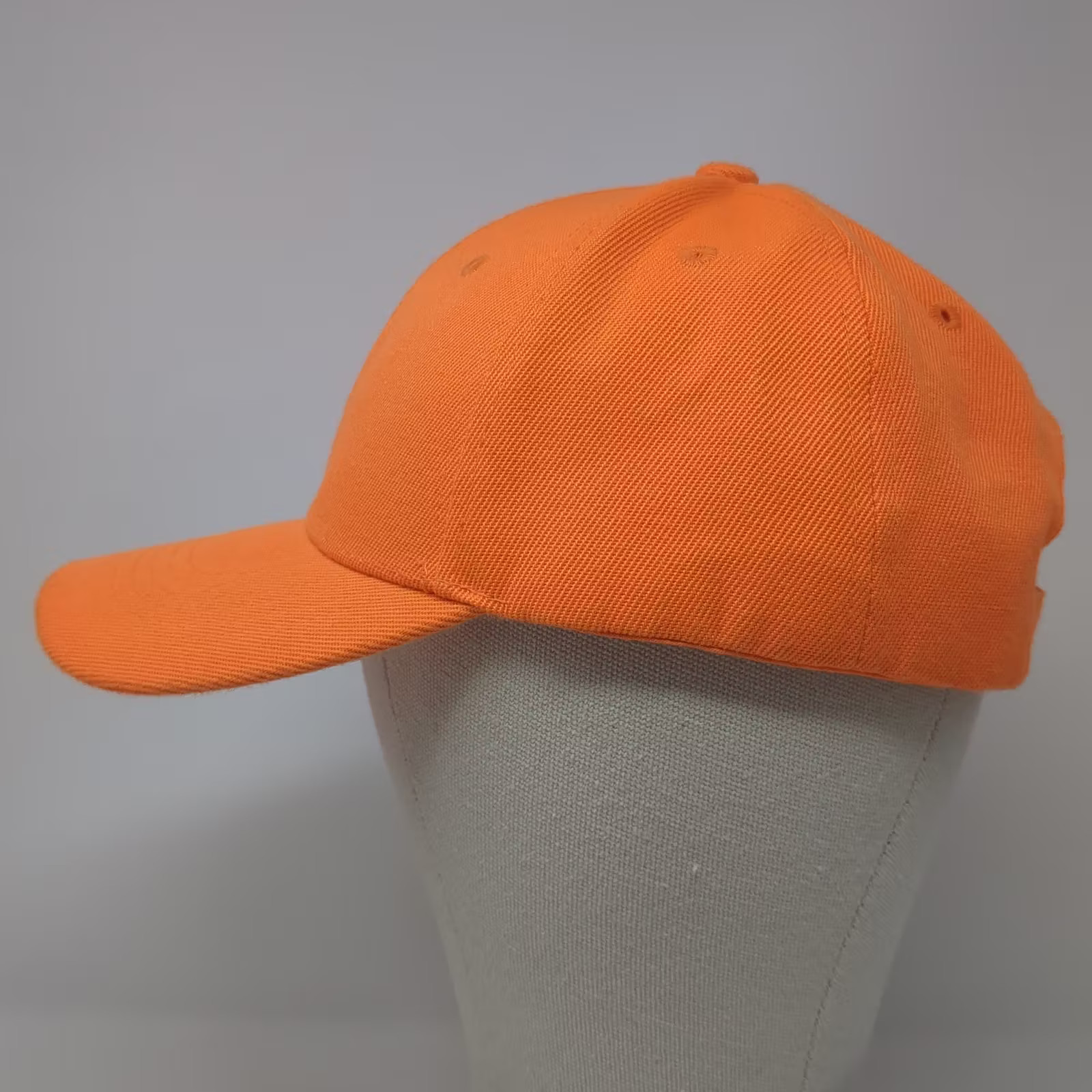 Orange Baseball Cap Hat Adjustable Strapback Plai… - image 3