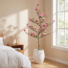 2 Pack Artificial Magnolia Tree 40 Inch Tall Faux Magnolia Flower Tree with P...