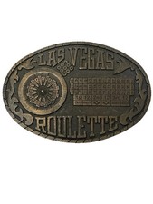 Vintage 80's 1983 Las Vegas Nevada  Roulette  Gambling Belt Buckle