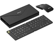 Wireless Keyboard and Mouse with Protective Case, Foldable Bluetooth Keyboard