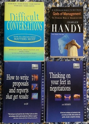 4 x Self Development / Management books | Handy Gods, Difficult Conversations