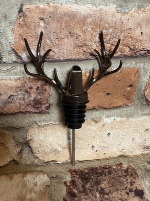 Jäegermeister Hirsch/Elch/Hirschgeweih Metall Flasche Ausgießer Stopfen Sammlerstück