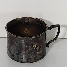 Silverplate Nursery Baby Cup W/ Handle Silver Plate 58204 vintage collectable