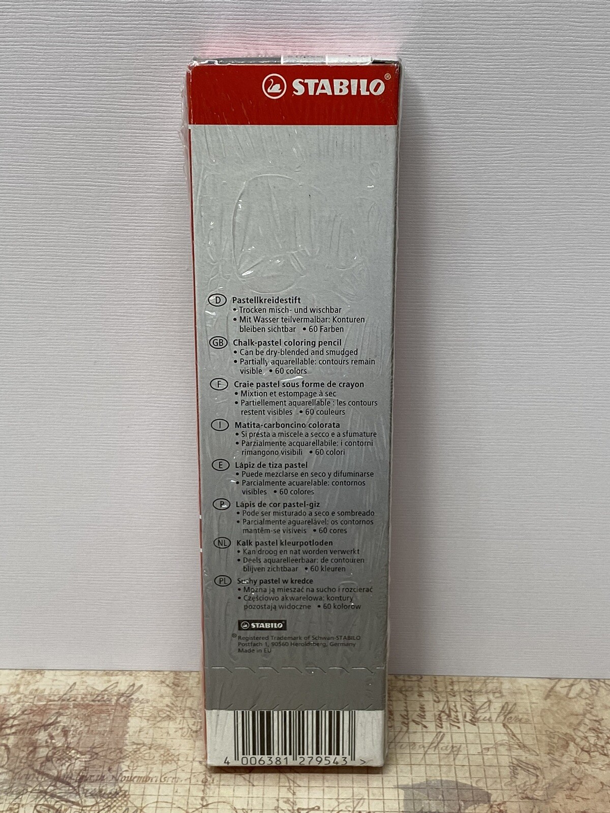 New! Stabilo CarbOthello 1400/750 Pastel Crayon In Pencil 4.2mm Set Of 12