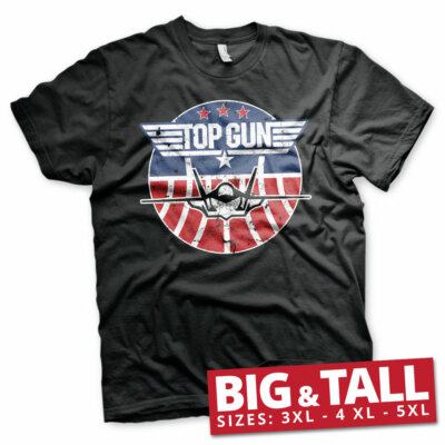Offiziell Lizenziert Top Gun Tomcat Groß & Hochgewachsen 3XL, 4XL, 5XL Herren T