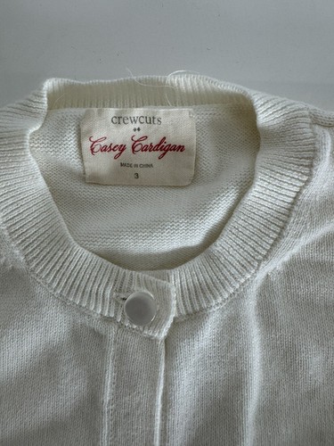 Crewcuts J Crew Ivory White Long Sleeve Casey Cardigan Size 3 Girls 3T - Picture 2 of 3