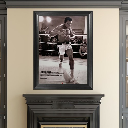 Muhammad Ali Boxing Legend I'm So Fast Champion Wood Framed Picture Print - Picture 3 of 4