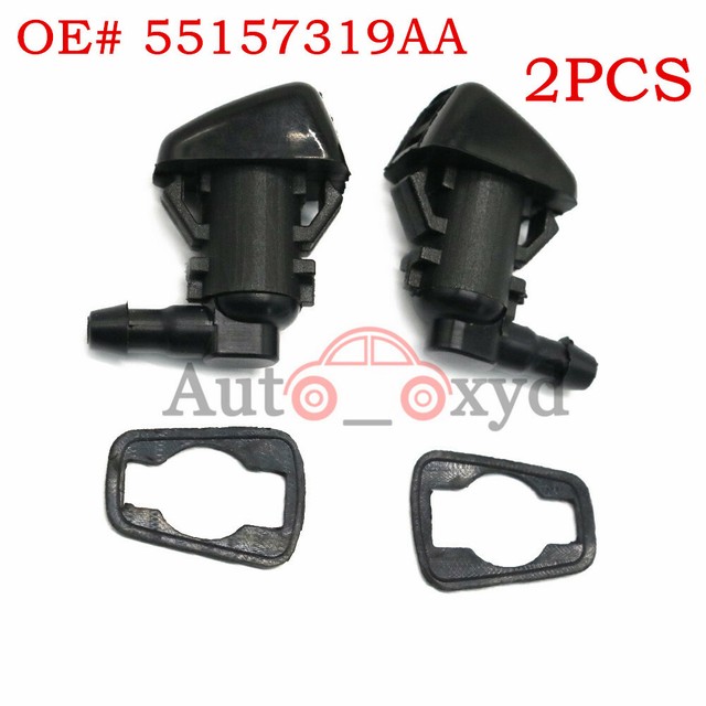 55157319AA 2x Windshield Washer Nozzle For Dodge Nitro 0711 Jeep