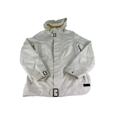 Burton Dryride Women s Command Jacket Size M Off White Hoodie Snowboard Coat 