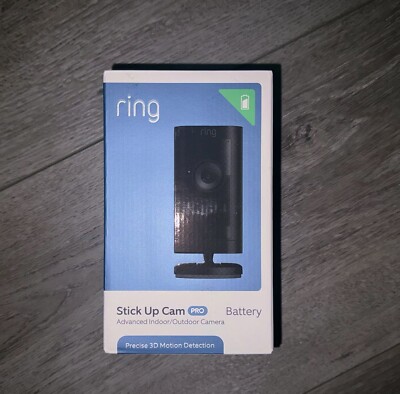 Brand New 2023 Model Ring Stick Up Cam Pro - Black, Battery Model