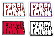 FARGO NORTH DAKOTA STATE MAP STICKER / DESIGN VARIATIONS AVAILABLE