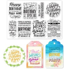 Happy Birthday Blessing Words Clear Stamps for DIY Scrapbooking Greeting Word...