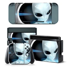 Nintendo Switch Skin Design Foils Sticker Screen Protector Set - Alien Motif