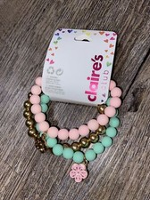 Claire  s club pink mint gold tone bracelet jewelry set nwt easter birthday