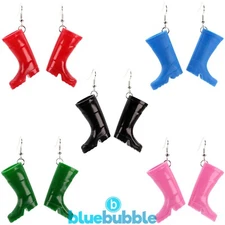 bluebubble FESTIVAL FEET Rubber Welly Earrings Funky Kitsch Retro Cool Camping