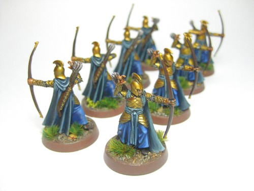 Tableau Commission sur commande 28mm GW ,8 X "Elfe Archers" Plateau - Haut standard - Photo 8/12