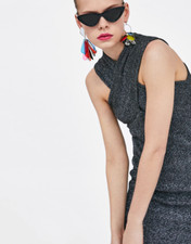 NWT New Zara Shimmery Multi Way Dress Size Small