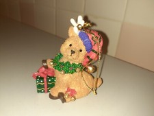 Christmas Resin Ornament Reindeer 3.1" tall x 3.1" x 1.8"