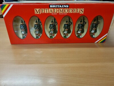 Vintage W BRITAIN 1990 6 GORDON HIGHLANDER PIPERS 7242