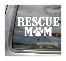 Rescue Mom - Dog Puppy Paw - Car Auto Window Quality Vinyl Decal Sticker 01041