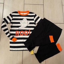 NEW CARTERS HALLOWEEN STRIPED GHOST BOO PAJAMA SET SZ 14 - 0030/0037