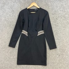 Zara Womens Dress Size M Medium Black Long Sleeve Lined Mini Business 48924