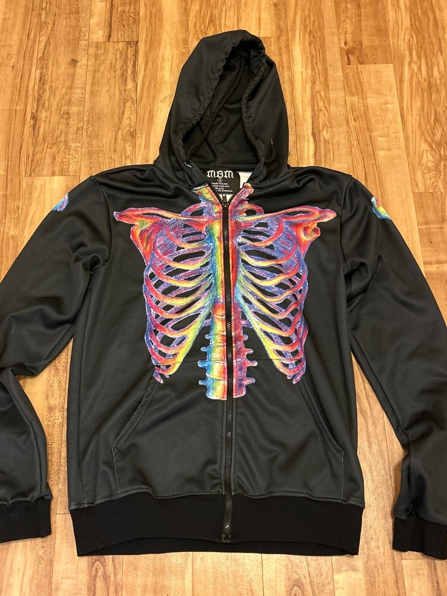 MBM Devil's Kiss 2-Sided Full Zip Hoodie - Colorful Skeleton