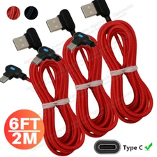6FT 90Degree Right Angle USB-C to A Cable Charger Type C Cord For Samsung Galaxy