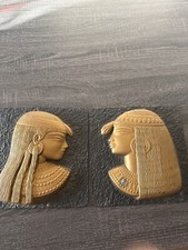 Set of 2 Vintage Plastic Egyptian Wall Hanging Art